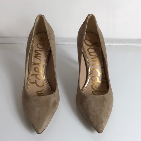 Sam Edelman Hazel Pointed Toe Pumps oatmeal Suede - Picture 5 of 8